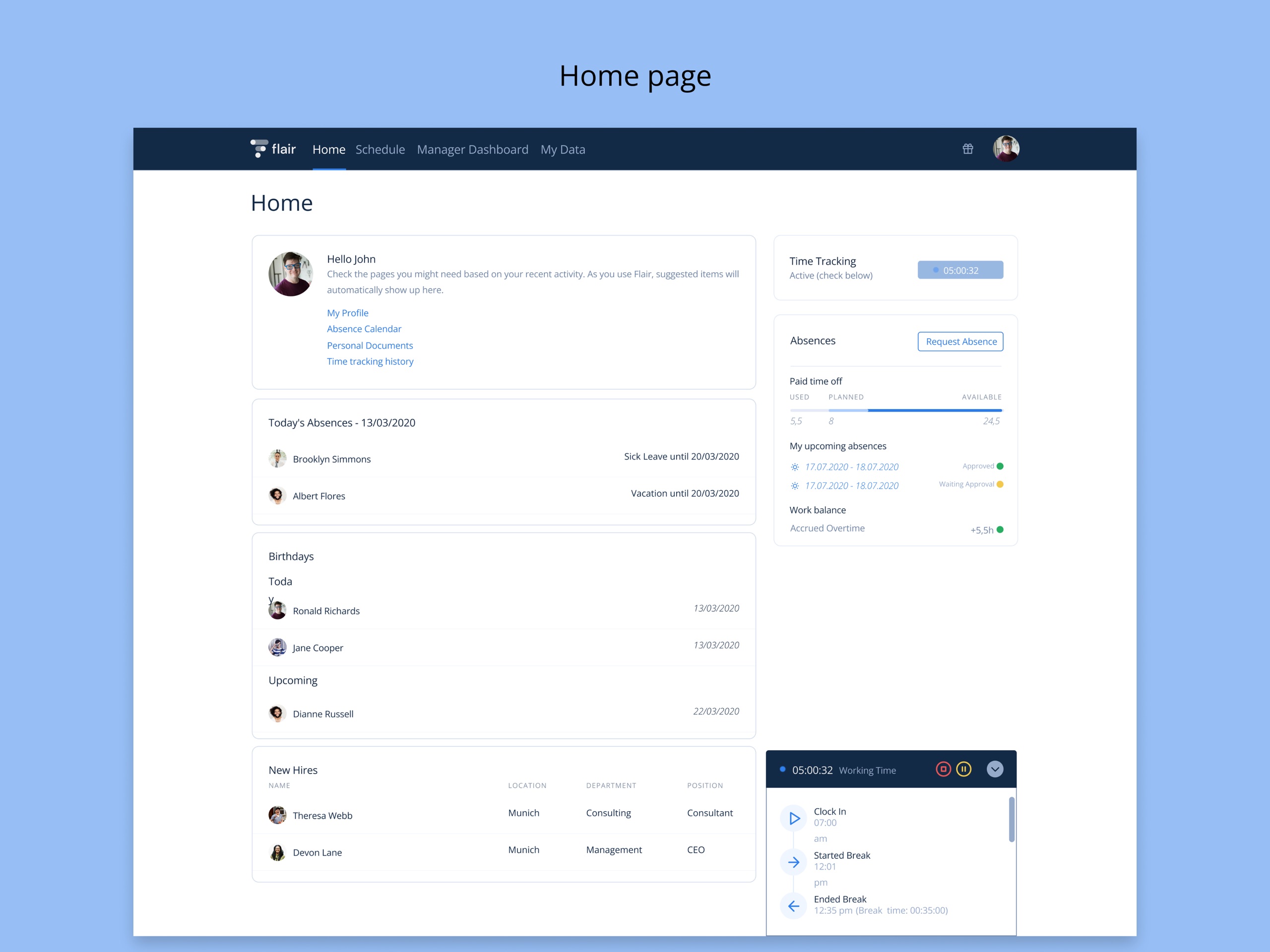Home page