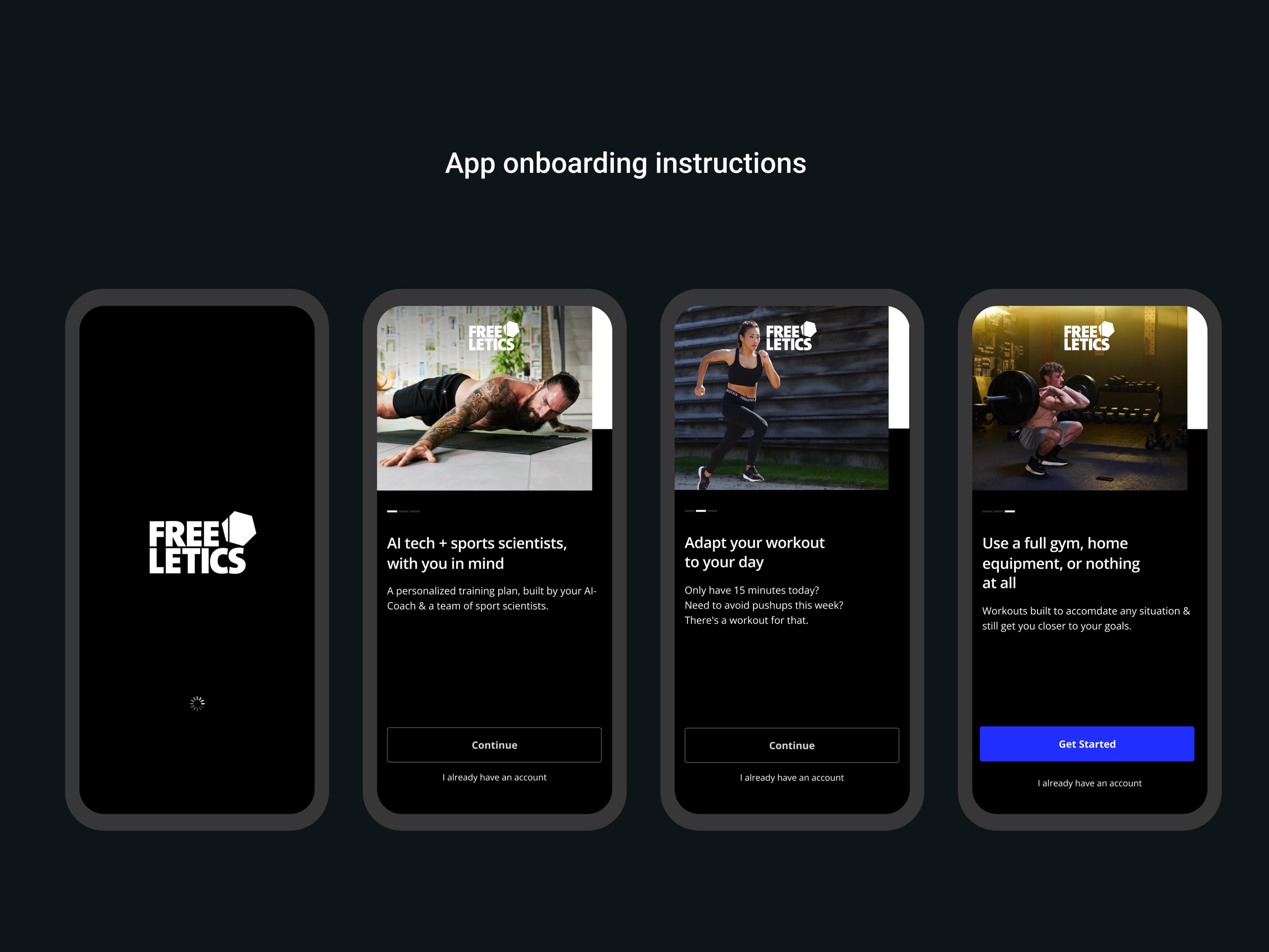 App onboarding instructions