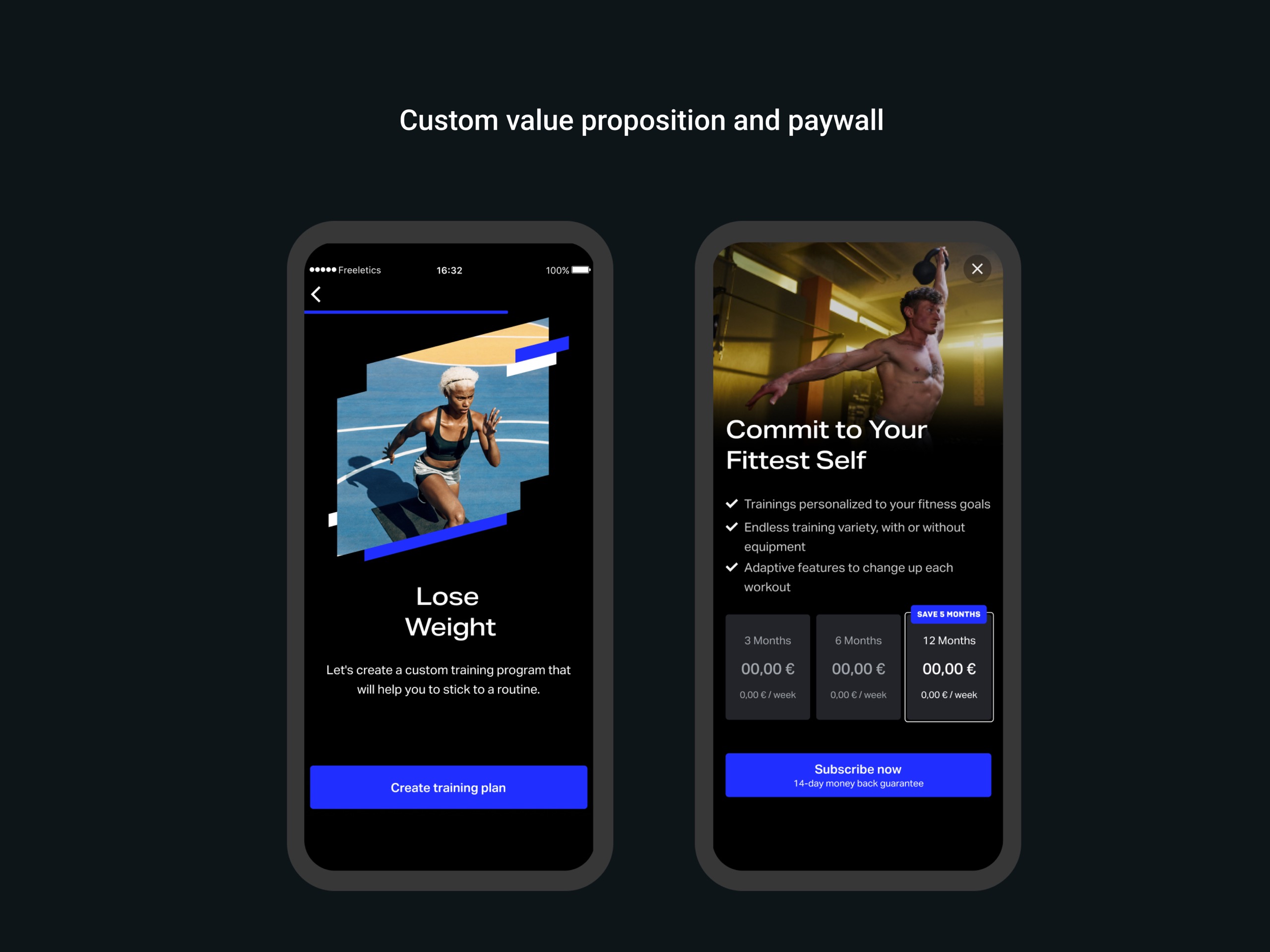 Custom value proposition and paywall