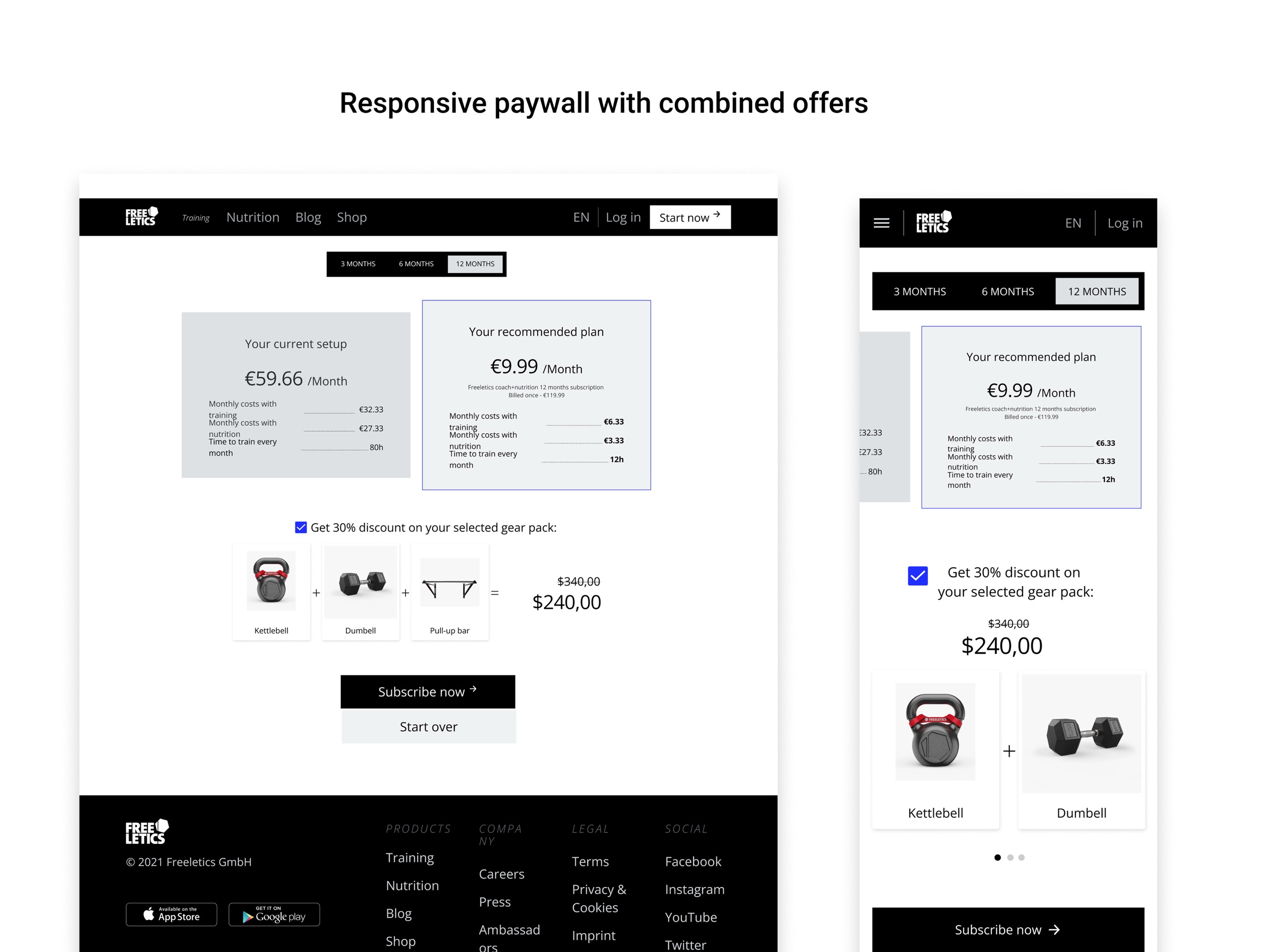 Responsive paywall with combined offers