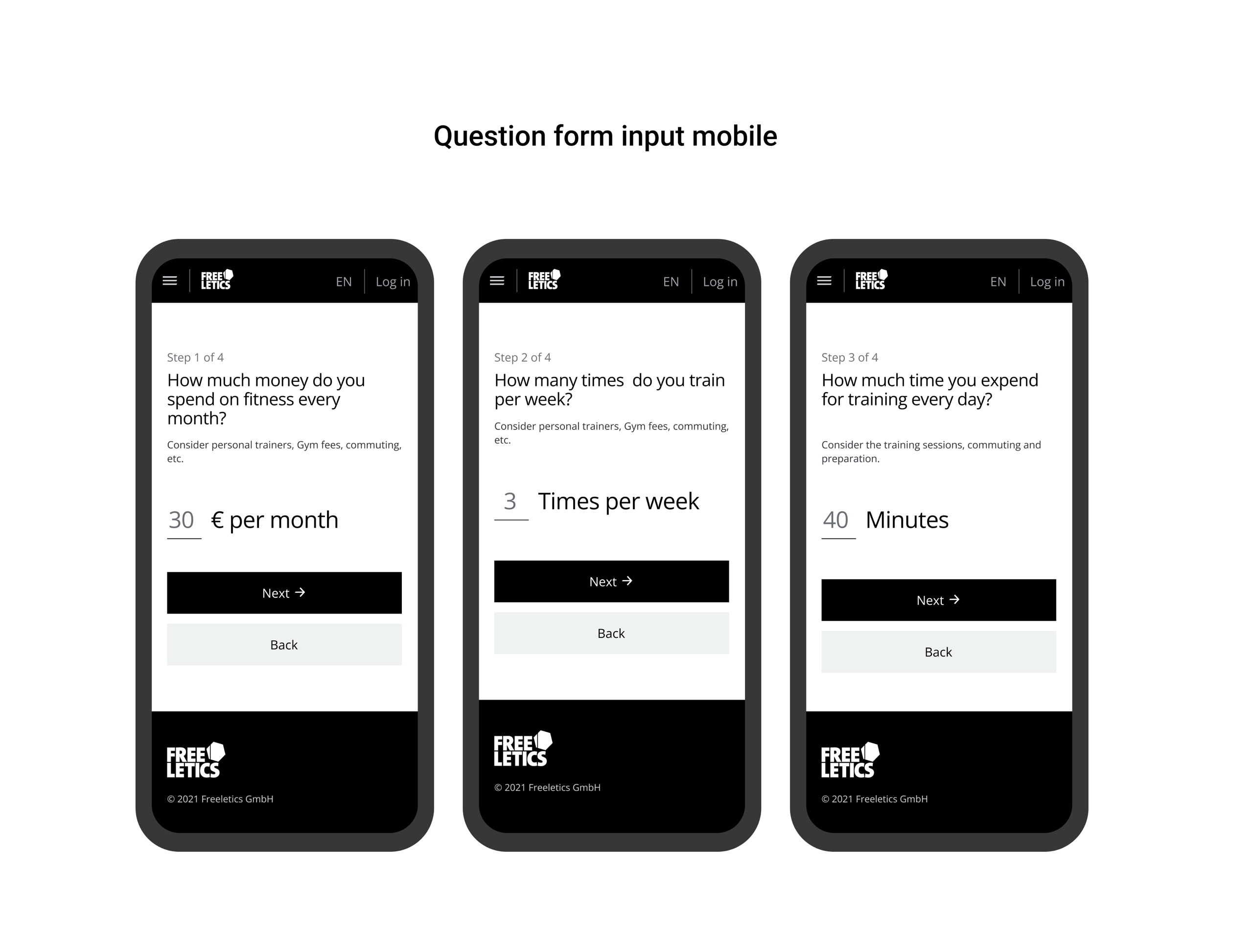 Question form input on mobile