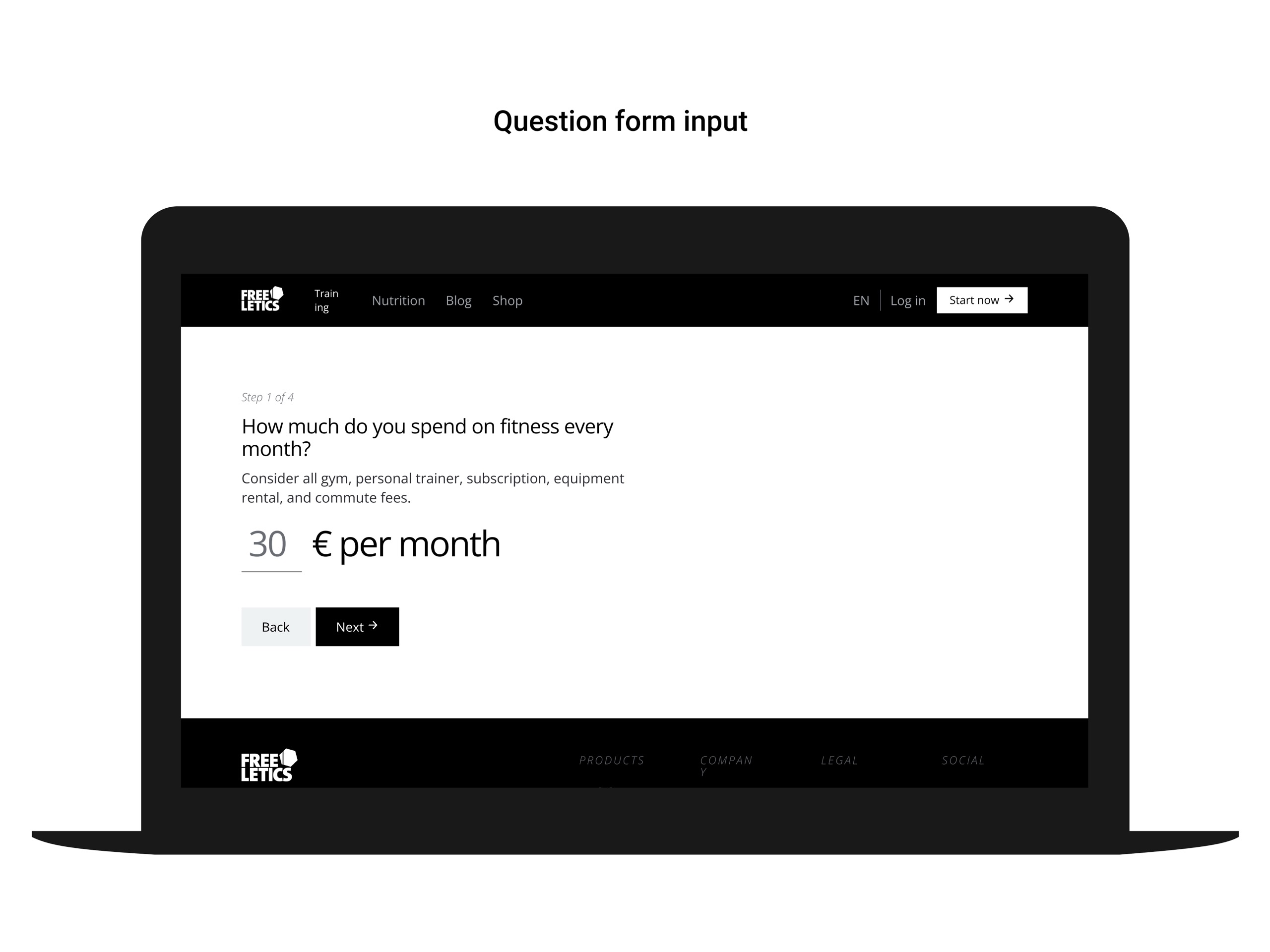 Question form input on desktop