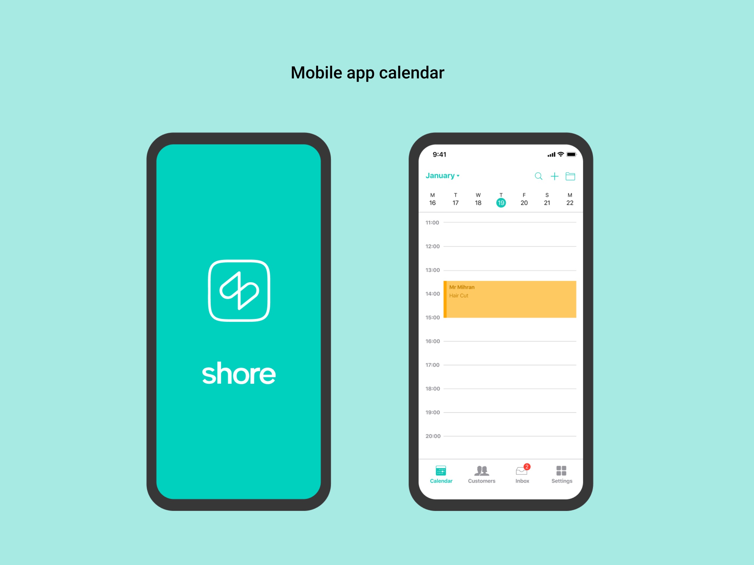 Mobile app calendar