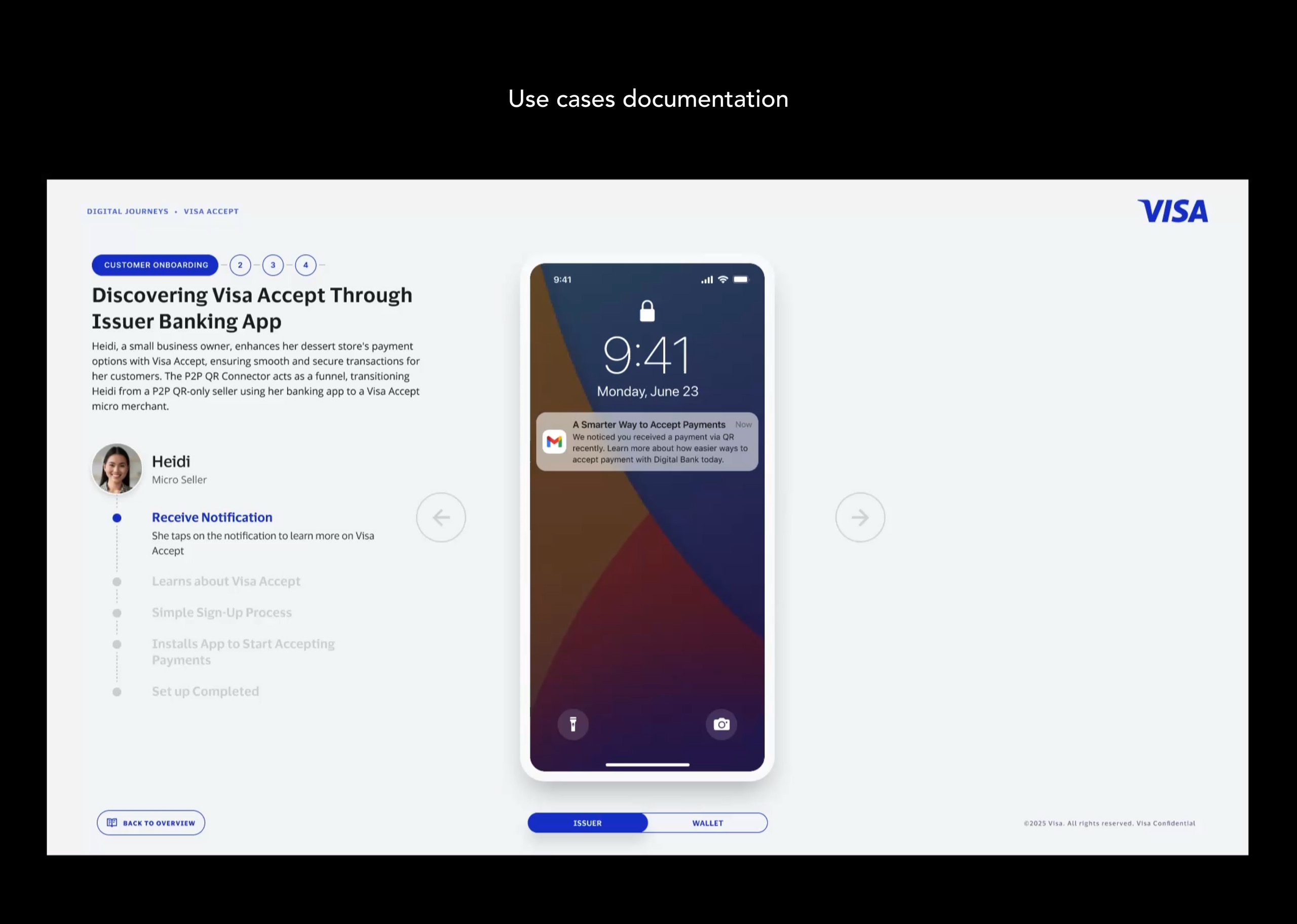 Use case documentation: discovering Visa Accept through the banking app